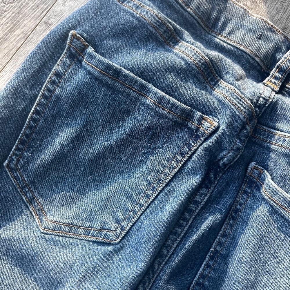 Free People Great Heights Frayed Skinny Jeans 25 Distressed Raw Fringe Hem - Picture 12 of 13